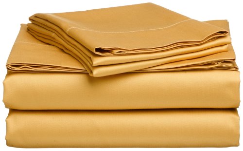 Hotel Collection Hemstitch 410-Thread-Count Egyptian Cotton Sateen California King Sheet Set, Gold