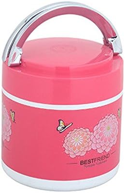 Happo 1.3L Stacking Bento Lunch Box 2-Tier Tiffin Thermal Food Container Set with Durable Plastic Shell Insulated Lid and Stainless Steel Interior