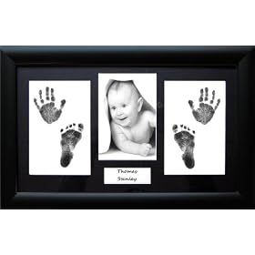Baby / Toddler Handprint Footprint Kit with 14.5x8.5" Black Frame, Black mount by BabyRice