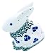 Polish Pottery Rabbit Figurine 3 1/2" H x 3" W x 1 3/4" L