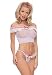  : 2PC Mesh Ruffle Trim Cami Sexy Lingerie Intimate Apparel with Ruffle Thong