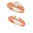 14K Rose Gold Diamond Solitaire Wedding Set - 0.50 Ct.