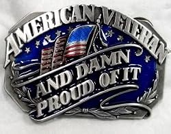 American Veteran Enamel Pewter Buckle