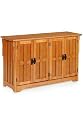 Craftsman Lowboy Sideboard Buffet Table Wood Doors Four door 48"w Light Oak
