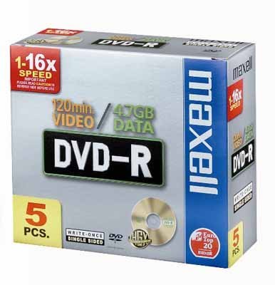 Maxell DVD-R DVD-Rohlinge 4.7 GB 16x 5er Pack Jewel Case Preisvergleich