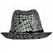 41JTPf%2B1VfL. AA75  SILVER CROCO TEXTURED SLEEK FEDORA HAT