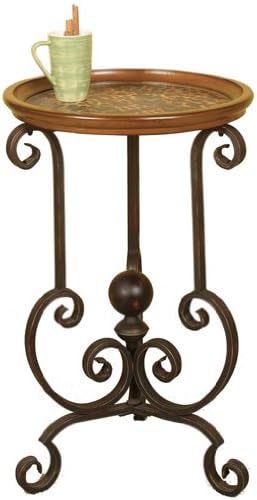 Leopard Spot Side Table with Black Metal Legs