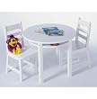 Child's Round White Table Set with 2 Chairs