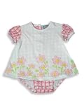 Beyond Basic Kids - Infant Baby Girls Short Sleeved Creeper, White, Pink (Size 0-3Months)