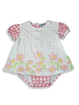 Beyond Basic Kids - Infant Baby Girls Short Sleeved Creeper, White, Pink (Size 0-3Months)
