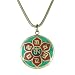 Om and Mantra Tibetan Inlay Pendant Necklace