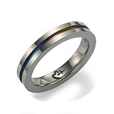 Titanium and Rainbow Enamel Ring