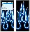 Blue Neon Flames Design Decal Skin Sticker for Apple iPod nano 2G (2nd Generation) 2GB/ 4GB/ 8GB Player