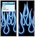 Blue Neon Flames - Apple iPod nano 2G (2nd Generation) 2GB/ 4GB/ 8GB Protector Skin Decals - Faceplate Stickers