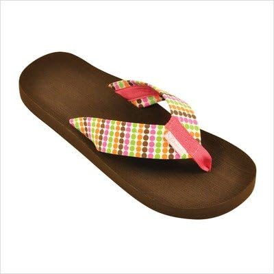 Tidewater Sandals Women's Palm Yellow Flip Flop,Black/White/Yellow,US 6 M