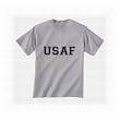 USAF Air Force Short Sleeve T-Shirt - Authentic Military Style Physical Training T-Shirt in gray
