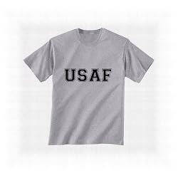 USAF Air Force Short Sleeve T-Shirt - Authentic Military Style Physical Training T-Shirt in gray