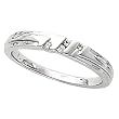 14K White Gold Diamond Wedding Band Duo - Lady's Ring - 0.06 Ct.