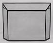 Modern Beveled Surround Fireplace Hearth Spark Screen [39" x 29"] - BLACK