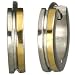 Gold Silver Tone Stainless Steel Center Grooved Huggie Hoop Earrings