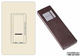 Lutron In Wall Dimmers With Claro Trim Plate and Remote Light Almond
