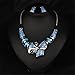 Girl Era Unique Colorful Resin Necklace Bib Statement Necklaces & Earring Set(blue)