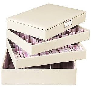Stackers Cream Jewellery Box Set Includes all 4 Stacker Trays as Shown