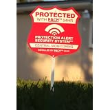 Buy 3 Home Security Yard Signs on Posts & 18 Home Alarm Security System Sticker...