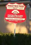 3 Home Security Yard Signs on Posts & 18 Home Alarm Security System Sticker Pack