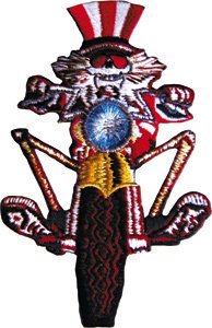 Grateful Dead - Uncle Sam on Bike - Iron on or Sew on Embroidered Patch