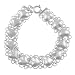 Sterling Silver Thick Linked Heart Bracelet