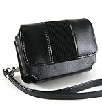 (Black) Kroo Rio Leather Carrying Case for Canon Powershot Digital Camera C ....