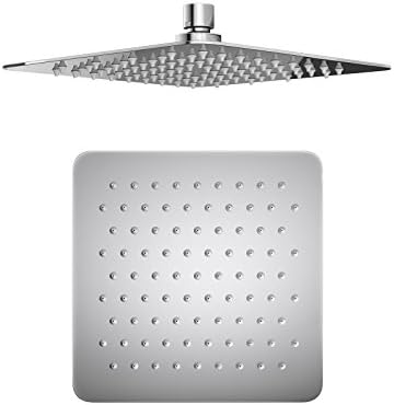 Ultra Thin Square Stainless Steel Rainfall Shower Head - Rain Style Showerhead, Waterfall Effect, Elegantly Designed, Polished Stainless Steel Finished like Chrome , 8-inch Diameter