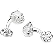 Sterling Silver/Rhodium Plated Pug Cufflinks