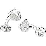 Sterling Silver/Rhodium Plated Pug Cufflinks