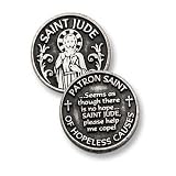 St Jude Patron Saint of Hopeless Causes Pewter Pocket Good Luck Love Token Coin Amulet Medal