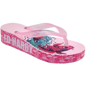 Ed Hardy Kim Women's Wedge Flip Flop Thong Sandals