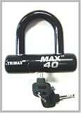 41JTmdf2ybL. SL160  Trimax MAX40BK Motorcycle Disc U Lock   Black with Black PVC Shackle