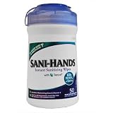 Sani-Hands Instant Hand Sanitizing Wipes 50-Count Tubes (Pack of 4) Total 200 Wipes