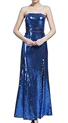 Strapless Sequined Cocktail Full Length Homecoming Dress/Party Dress/Wedding Dress 