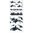 KILLER Whale self stick WALL APPLIQUES stickers decor