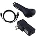 Amazon Kindle 2 (2nd Generation) USB 2in1 Sync Charging Data Cable, USB Car Charger, USB Wall / Travel Charger Combo Amazon Kindle 2 (2nd Generation) USB 2in1 Sync Charging Data Cable, USB Car Charger, USB Wall / Travel Charger Combo