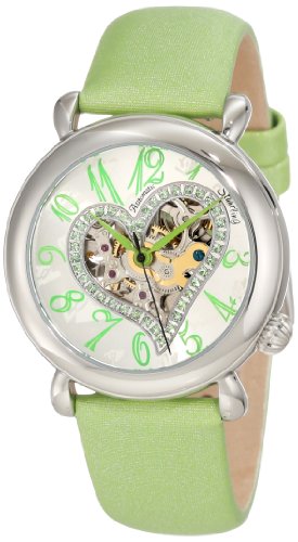 Stuhrling Original Women's 109SW.1215D2 Amour Aphrodite Delight Automatic Skeleton Light Green Leather Watch
