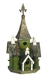 19H Castle Bird House, Cottage, Home Table Decor, 2pcs