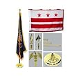 D.C. 4ft x 6ft Flag telescoping Flagpole Base and Tassel