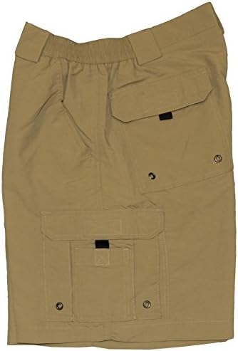 Bluewater Beach Men's Quickdry 9 Pocket Cargo Short (48, Khaki)