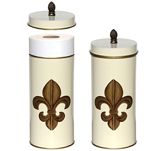 Toilet Paper Holder Stand Free Standing Bathroom Accessories Storage Hand-Painted Dragonfly White