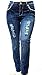 E-LINE WOMANS PLUS SIZE BLUE Denim 1826 JEANS Skinny LEG Ripped Distressed Pants