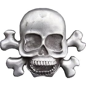 Mens SKULL AND CROSSBONES BOTTLE OPENER Punk Rock Belt Buckle