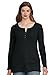 Roamans Women's Plus Size Thermal Henley Tunic